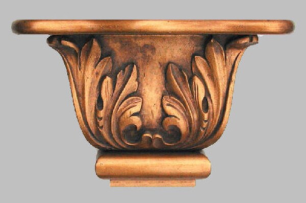 Wall shelf bracket with scroll leaf design - choose your color finish